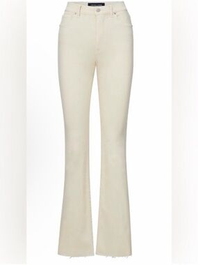 Veronica Beard Ivory Cameron High-Rise Bootcut Jeans